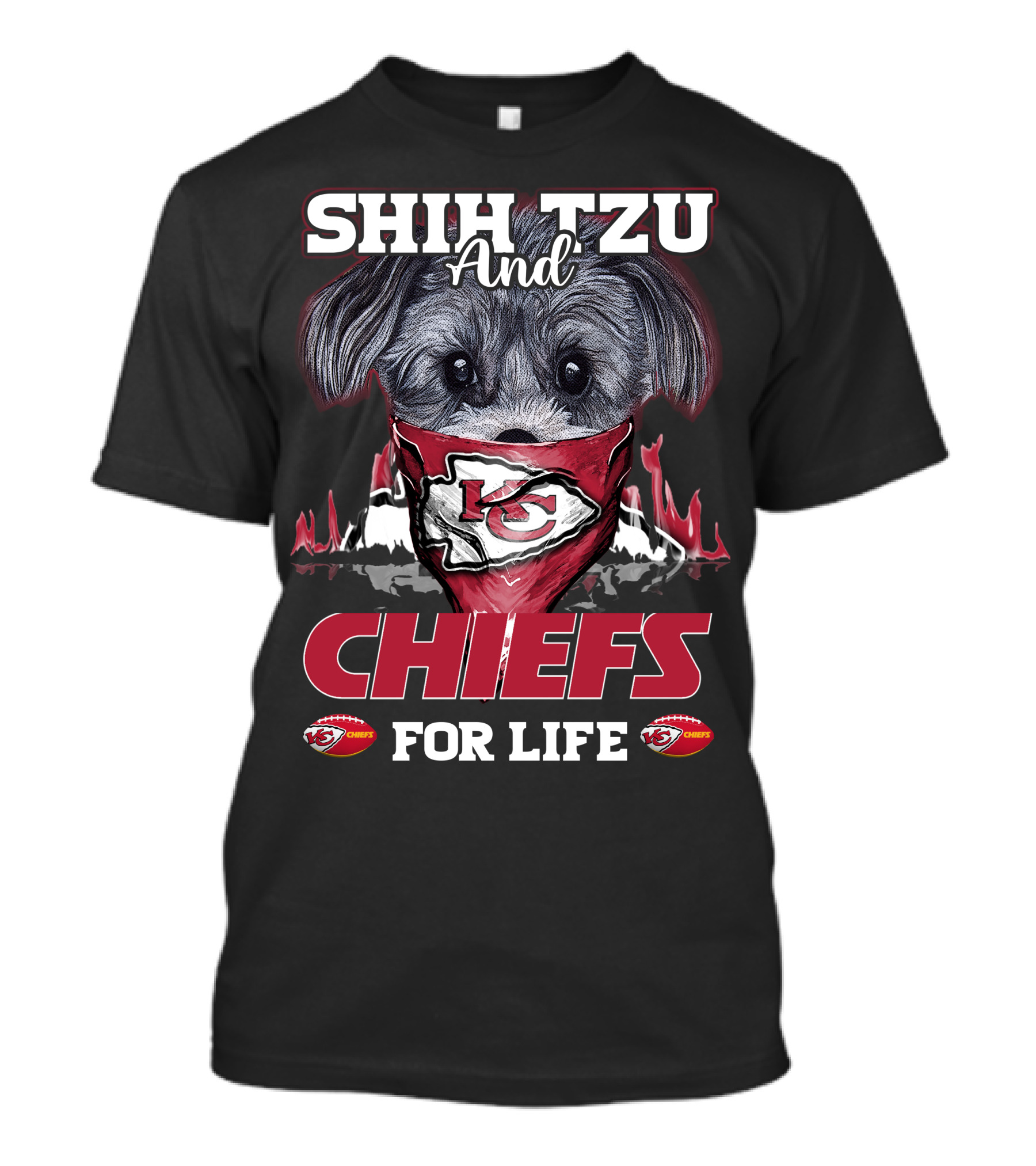 Shih Tzu And Kansas City Chiefs For Life T-Shirt