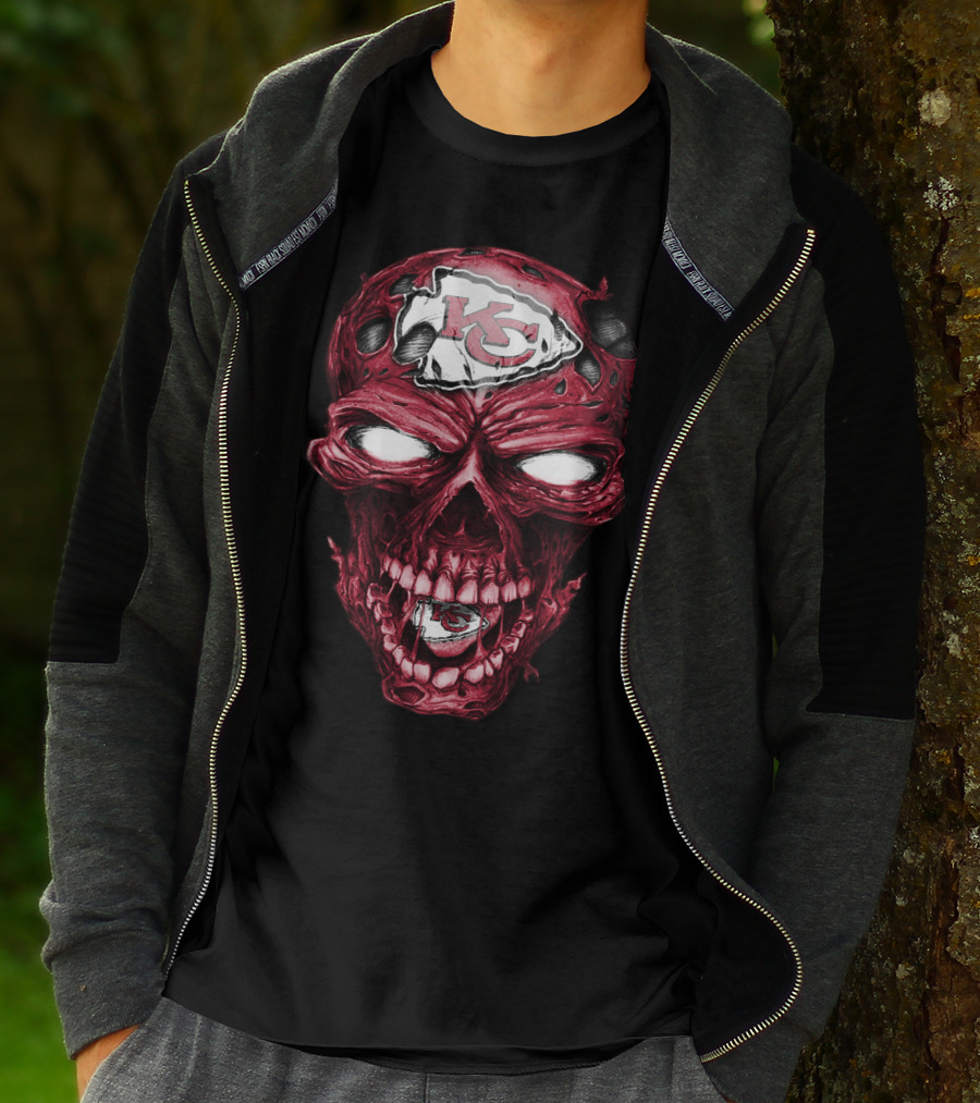 Kansas City Chiefs Skull Head T-Shirt