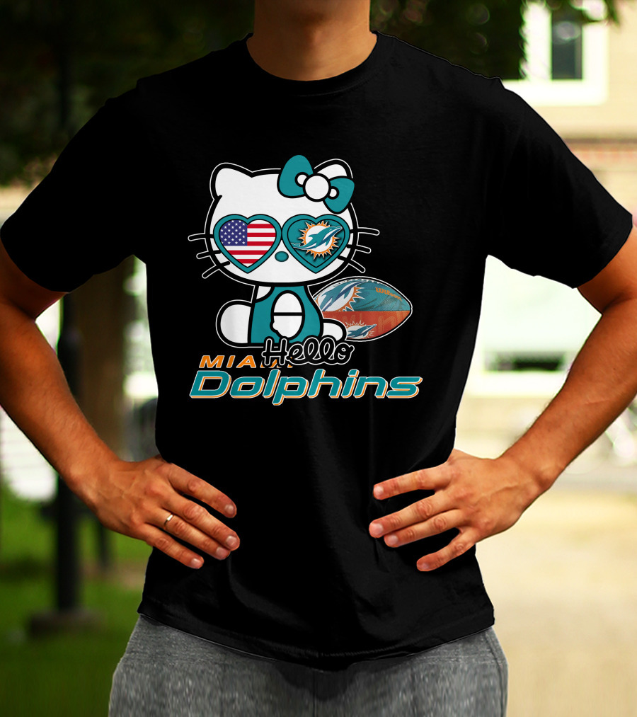 Mia Hello Dolphins American Football Miami Nfl T-Shirt