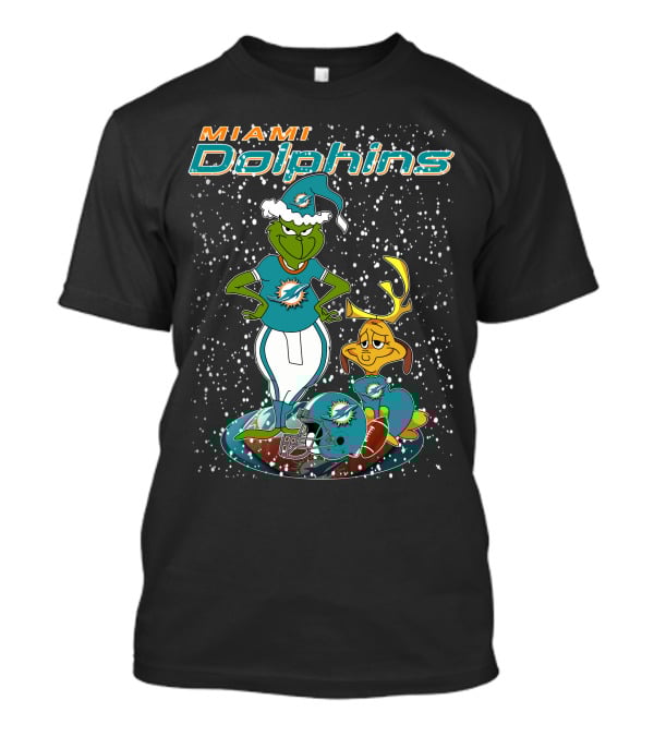 Grinchxmas Miami Dolphins Holiday Team Spirit T-Shirt