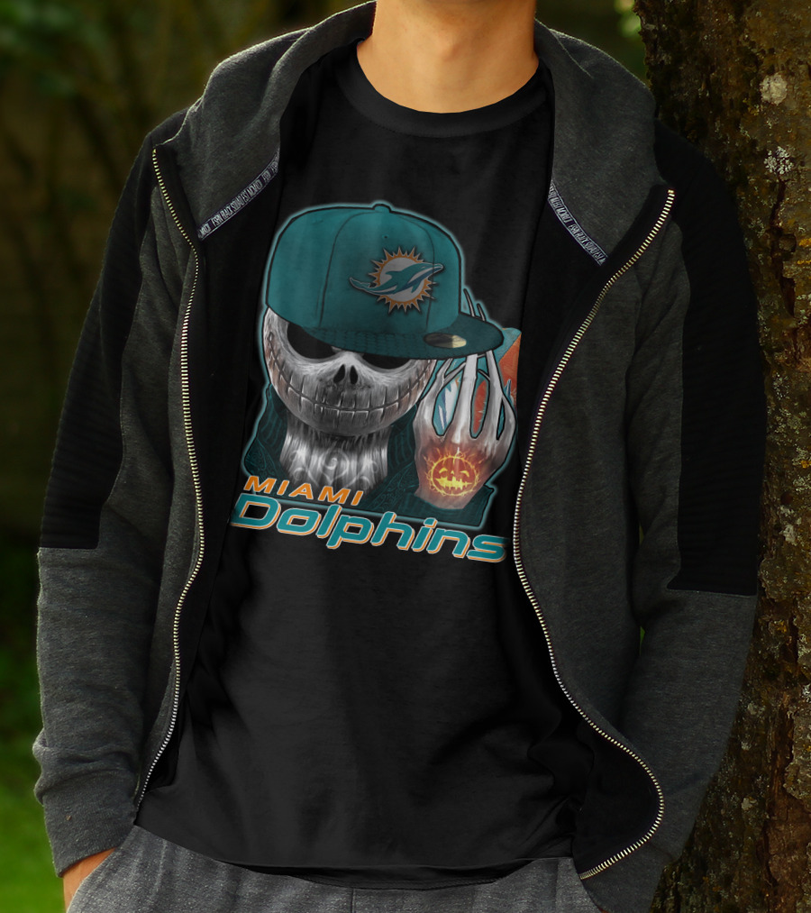 Jackskull Miami Dolphins Halloween T-Shirt