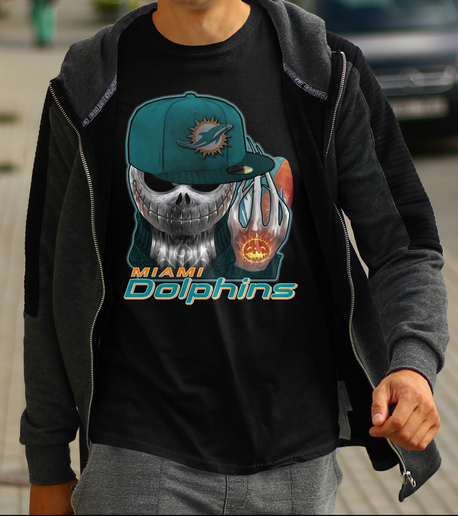 Jackskull Miami Dolphins Halloween T-Shirt