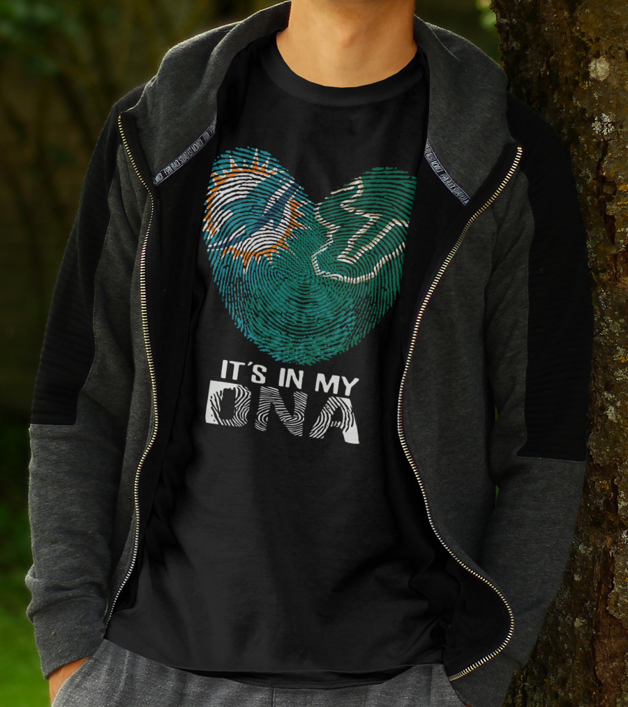 Miami Dolphins It's In My Dna Fingerprint T-Shirt