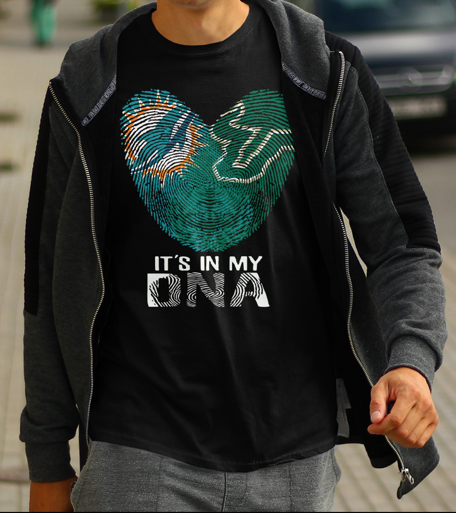 Miami Dolphins It's In My Dna Fingerprint T-Shirt