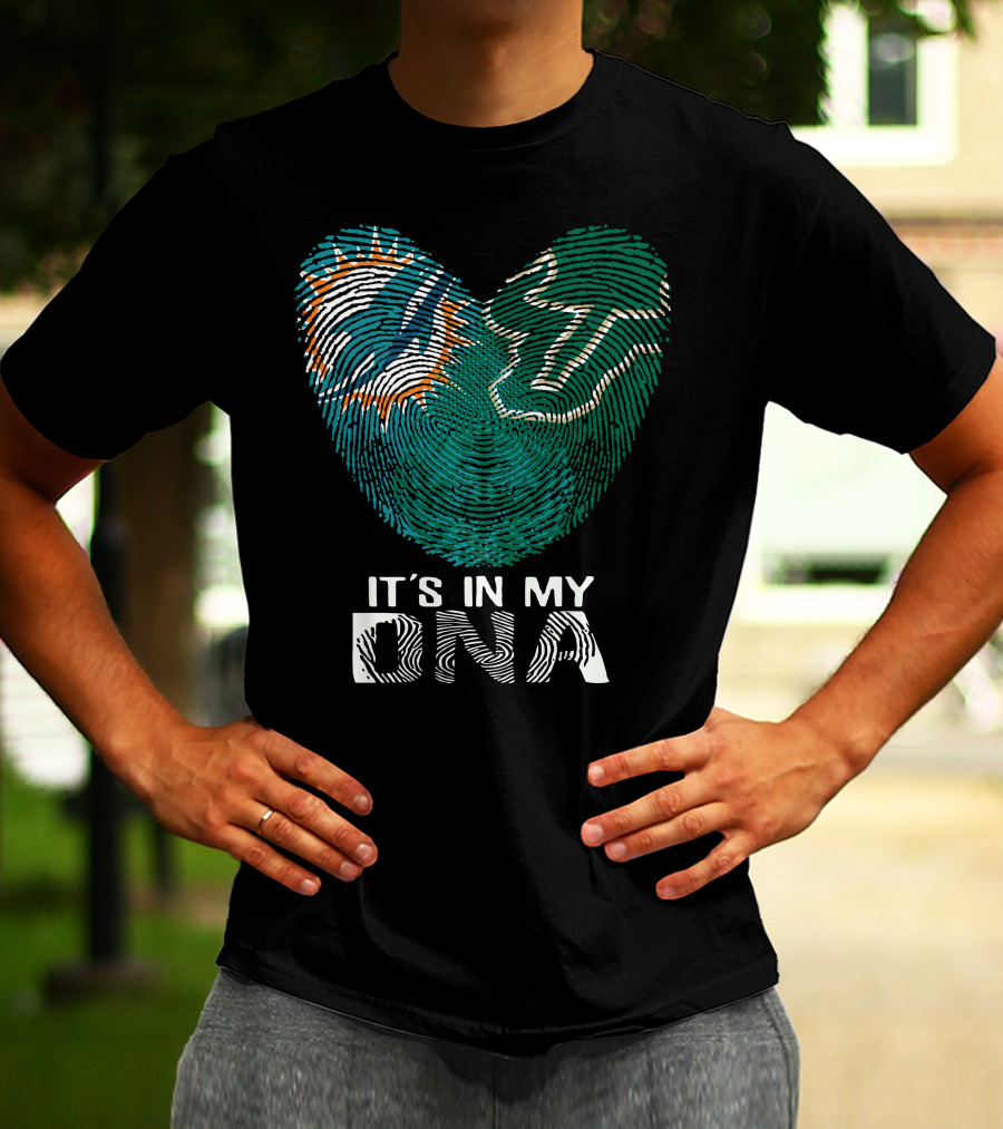 Miami Dolphins It's In My Dna Fingerprint T-Shirt