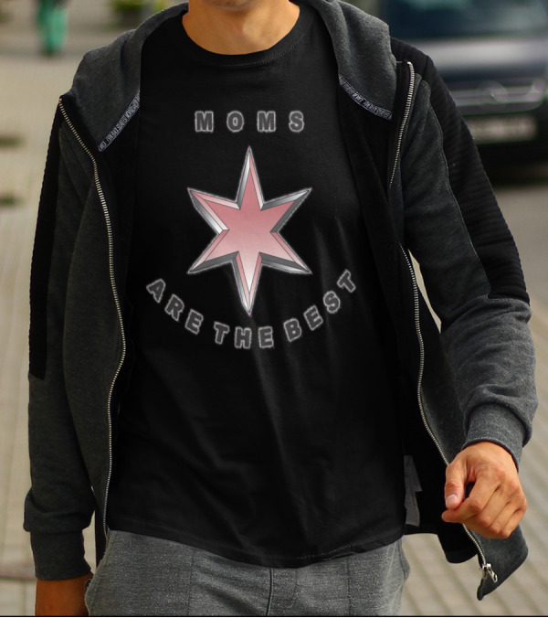 Moms Are The Best Pink Star Emblem T-Shirt