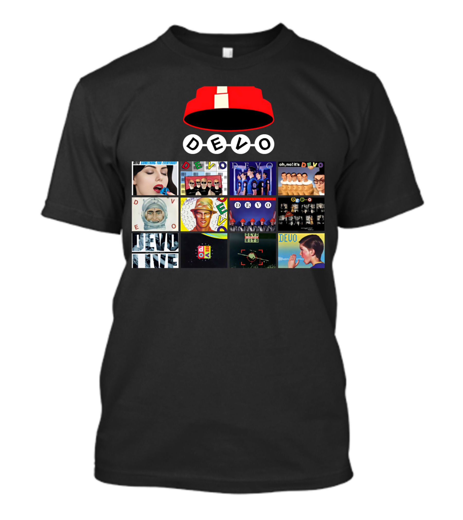 DEVO Album Covers Collection With Signature Energy Dome T-Shirt