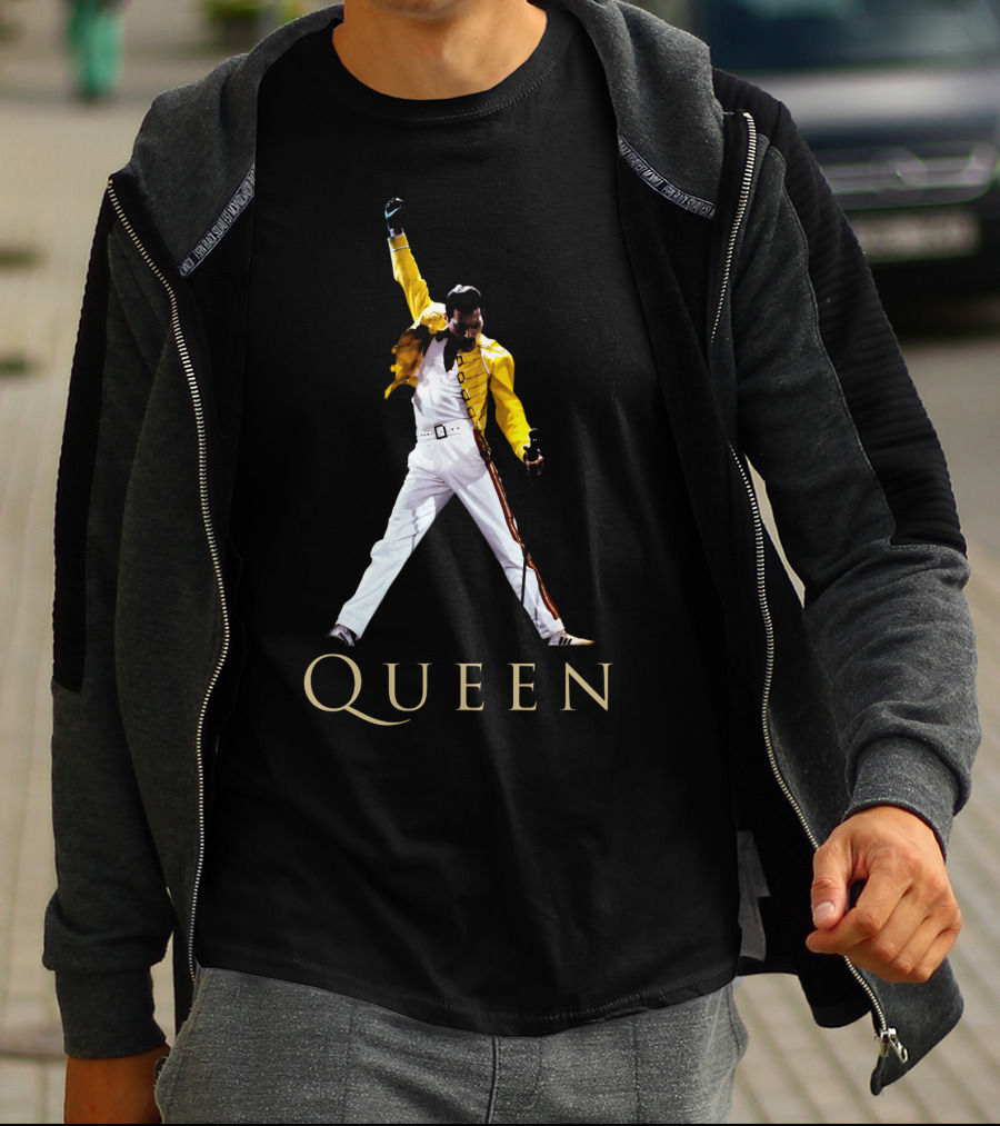 Queen Freddie Mercury Yellow Jacket Iconic Pose T-Shirt