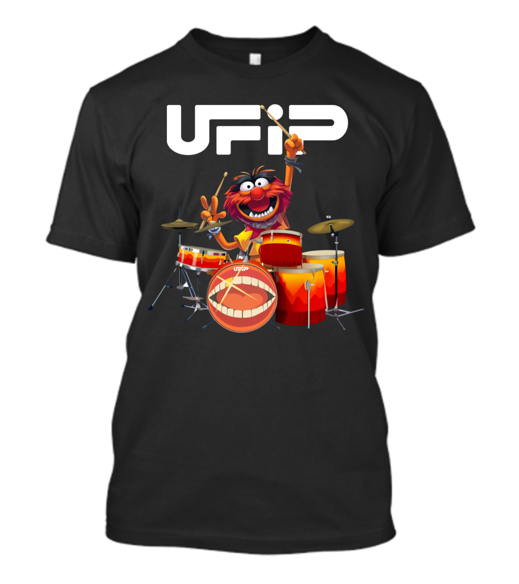 Animal Playing UFIP Drums Featuring The Muppets Character T-Shirt