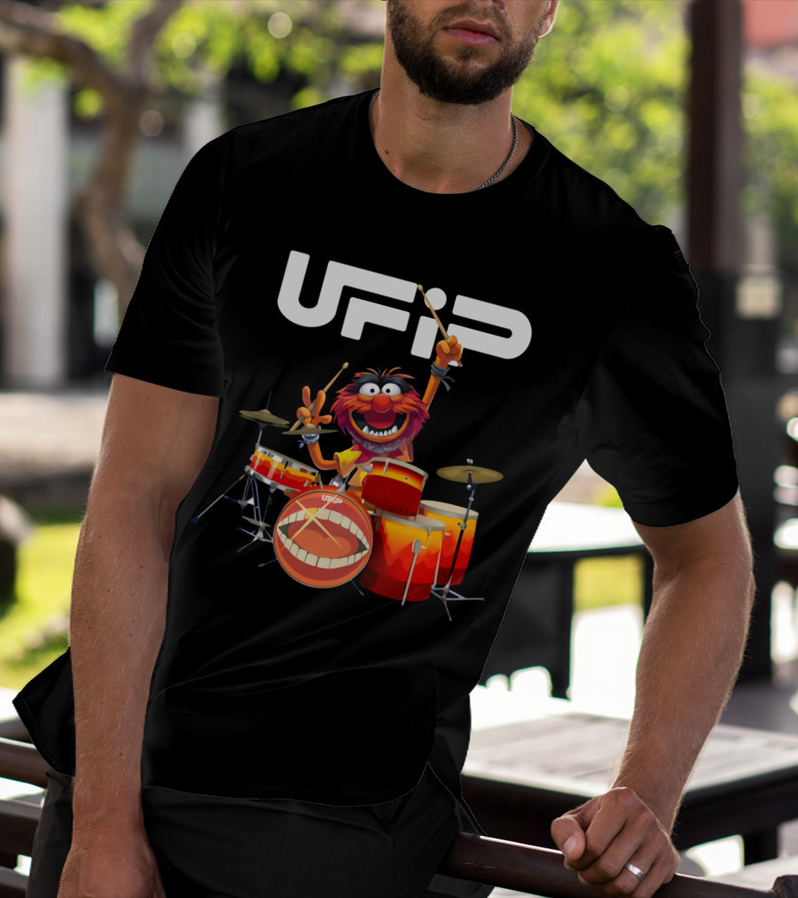 Animal Playing UFIP Drums Featuring The Muppets Character T-Shirt