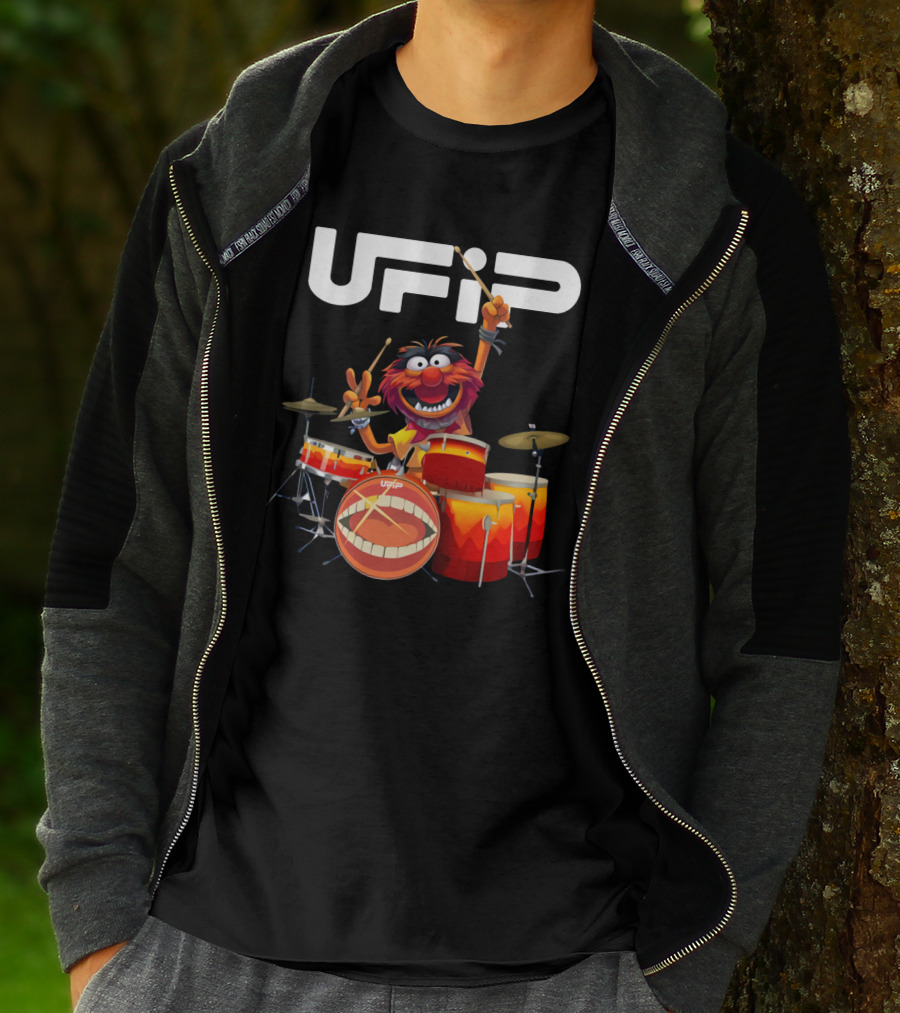 Animal Playing UFIP Drums Featuring The Muppets Character T-Shirt