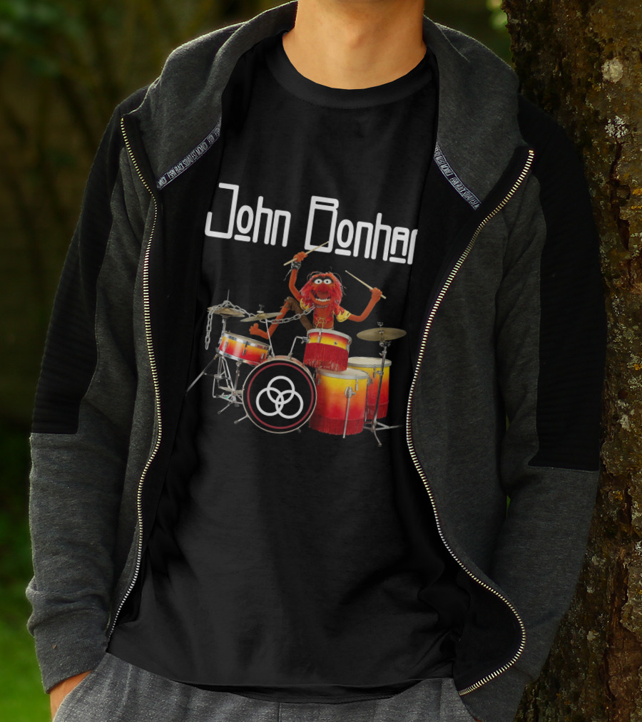 John Bonham Drums Animal Muppets Iconic Performance Image T-Shirt