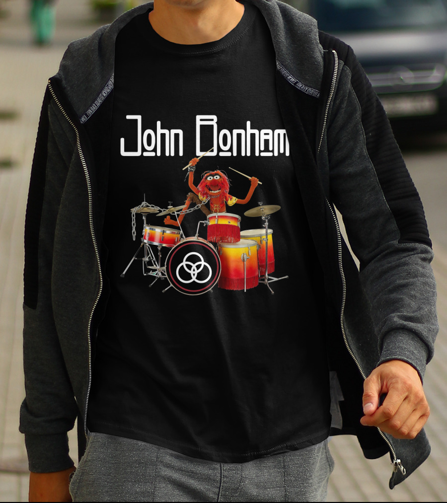 John Bonham Drums Animal Muppets Iconic Performance Image T-Shirt