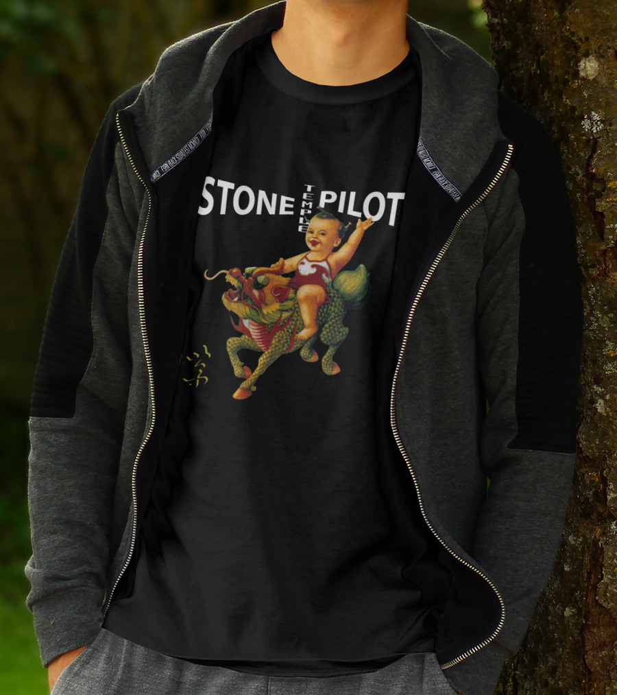 STONE TEMPLE PILOTS Baby Riding Fire-Breathing Dragon T-Shirt