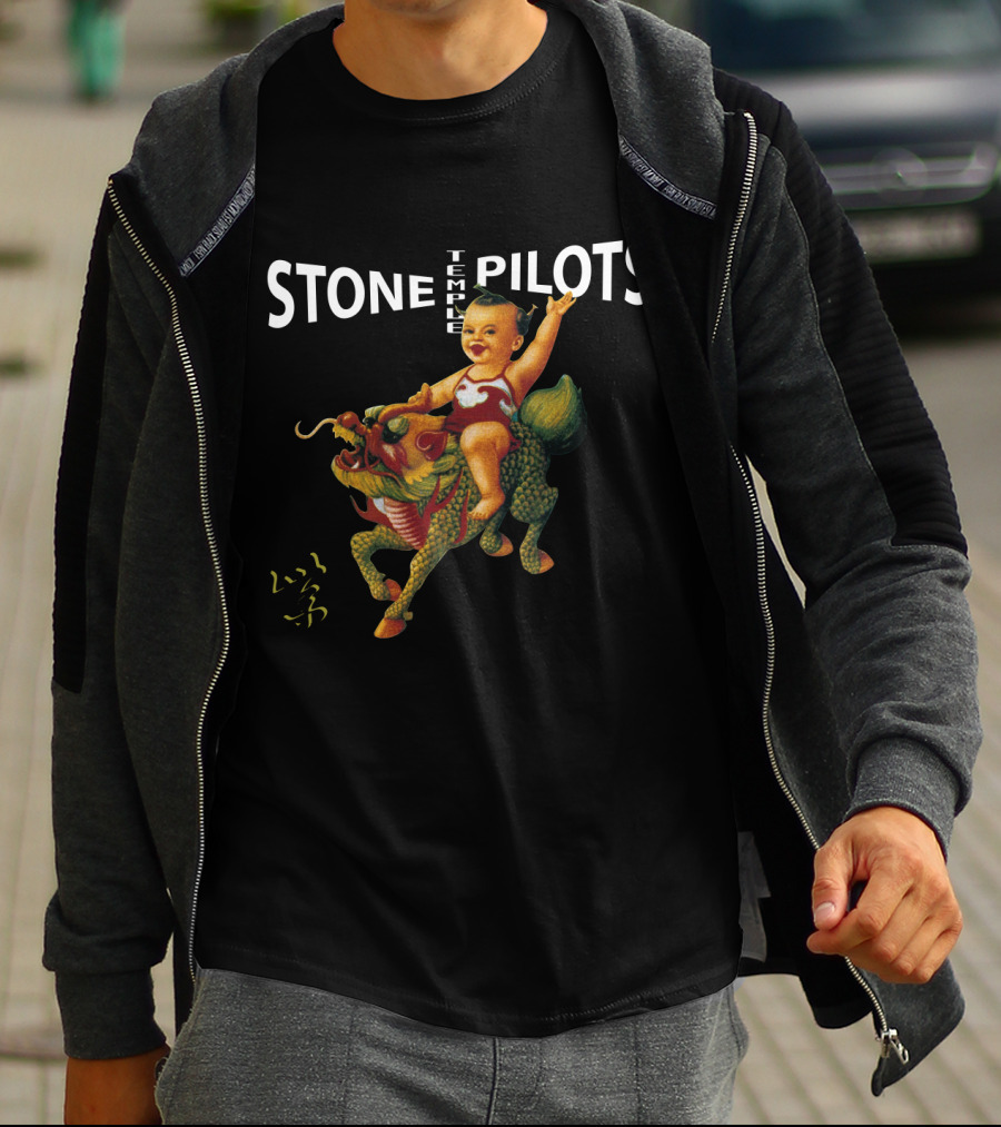 STONE TEMPLE PILOTS Baby Riding Fire-Breathing Dragon T-Shirt