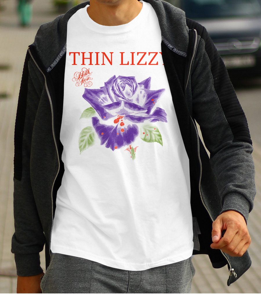 Thin Lizzy Black Rose Purple Rose T-Shirt