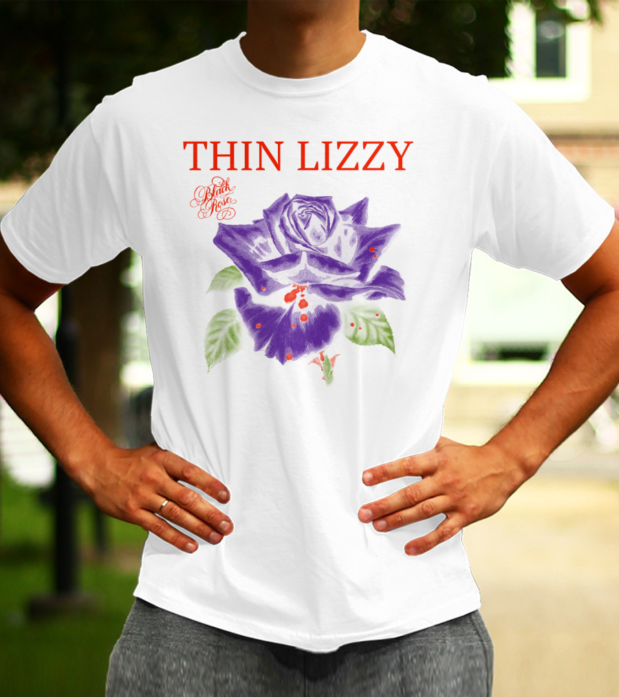 Thin Lizzy Black Rose Purple Rose T-Shirt
