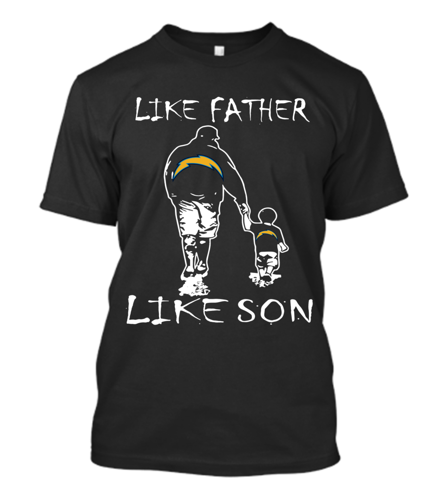 Like Father Like Son Los Angeles Chargers Logo Walking Together T-Shirt
