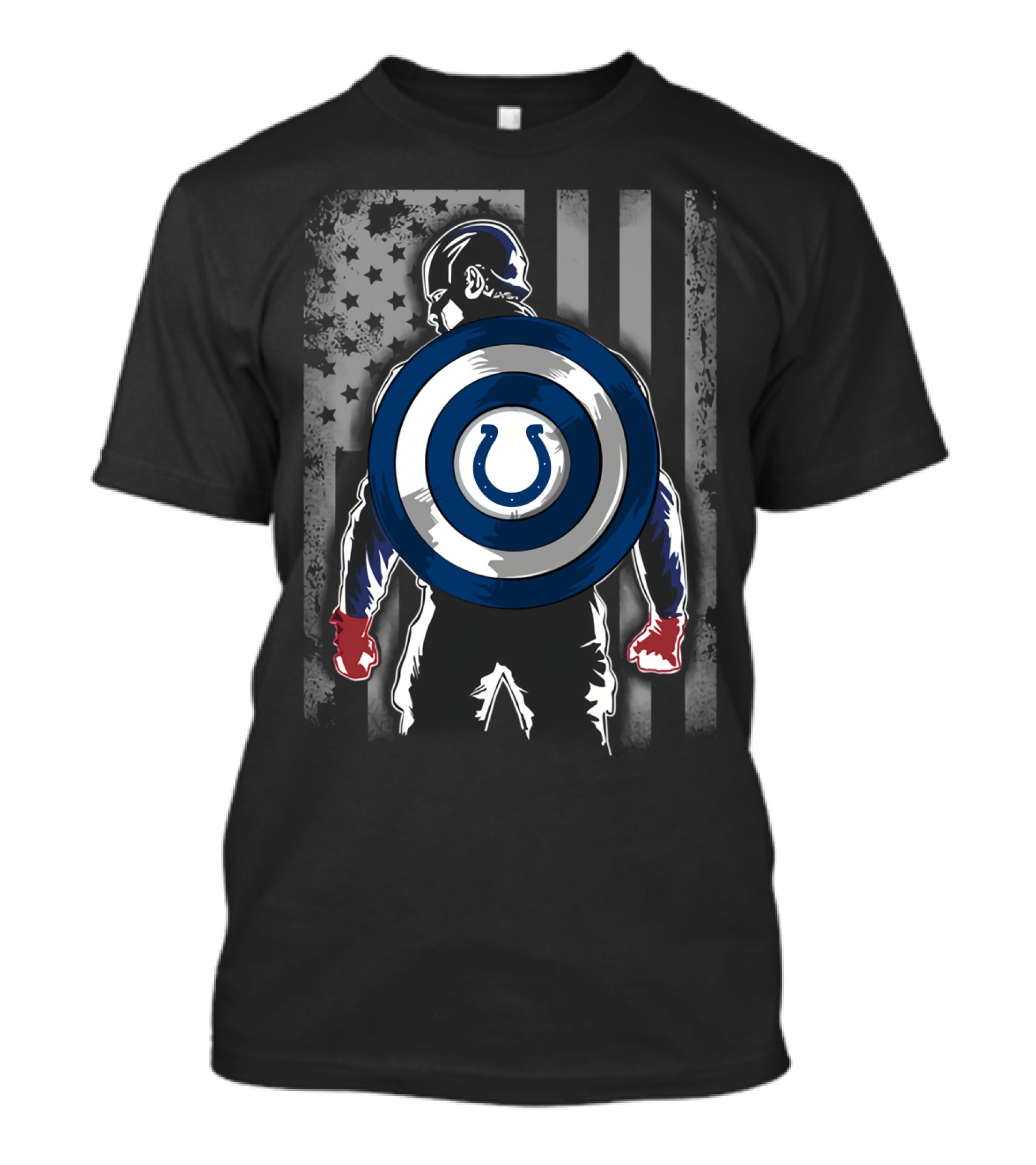 Indianapolis Colts Captain America Shield Stars And Stripes Flag T-Shirt