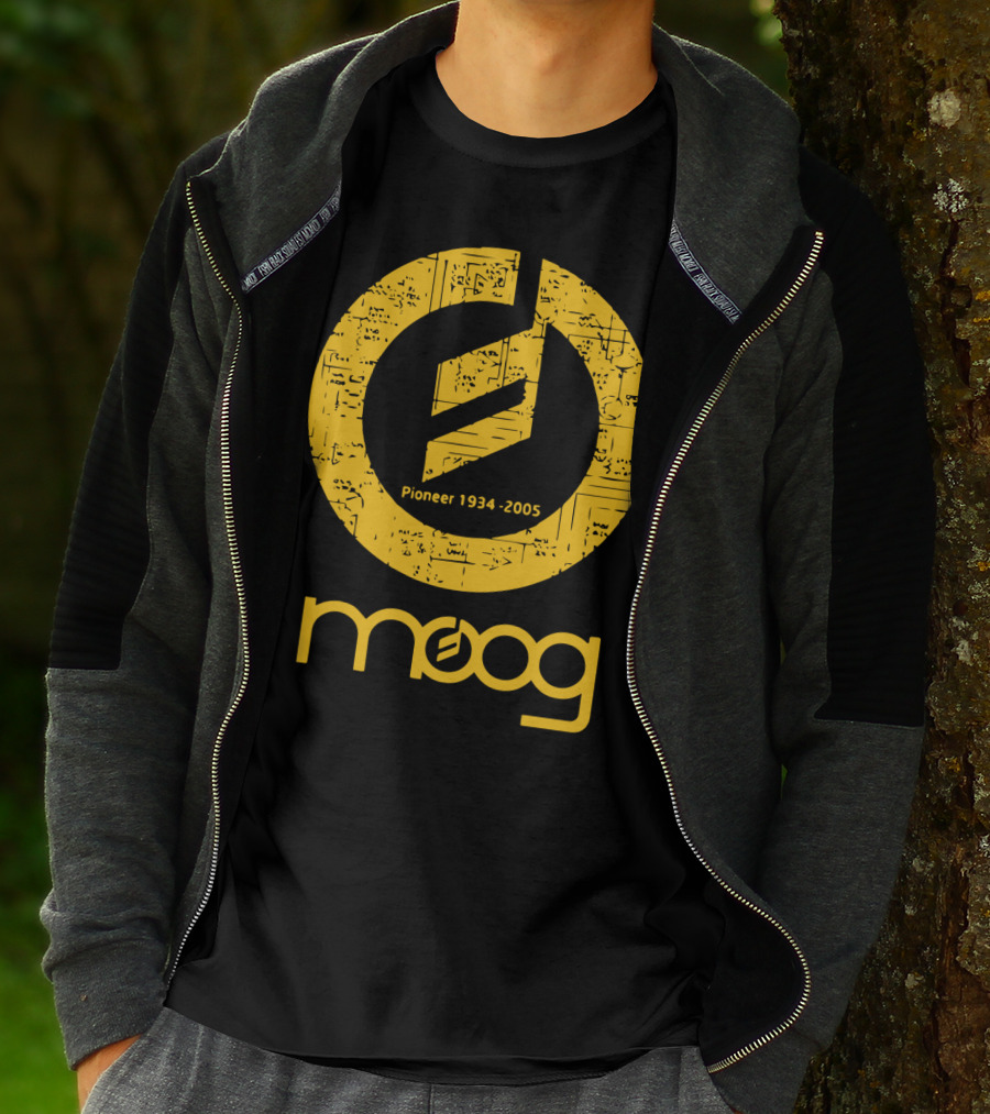 MOOG Pioneer 1934-2005 Yellow Circuitry T-Shirt