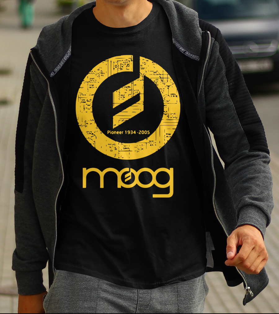 MOOG Pioneer 1934-2005 Yellow Circuitry T-Shirt