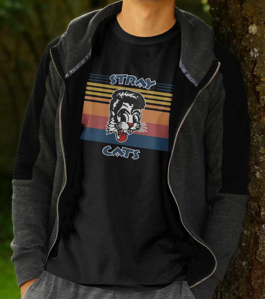 Stray Cats Retro Cartoon Feline T-Shirt