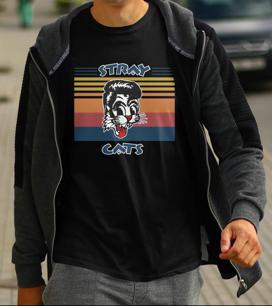 Stray Cats Retro Cartoon Feline T-Shirt