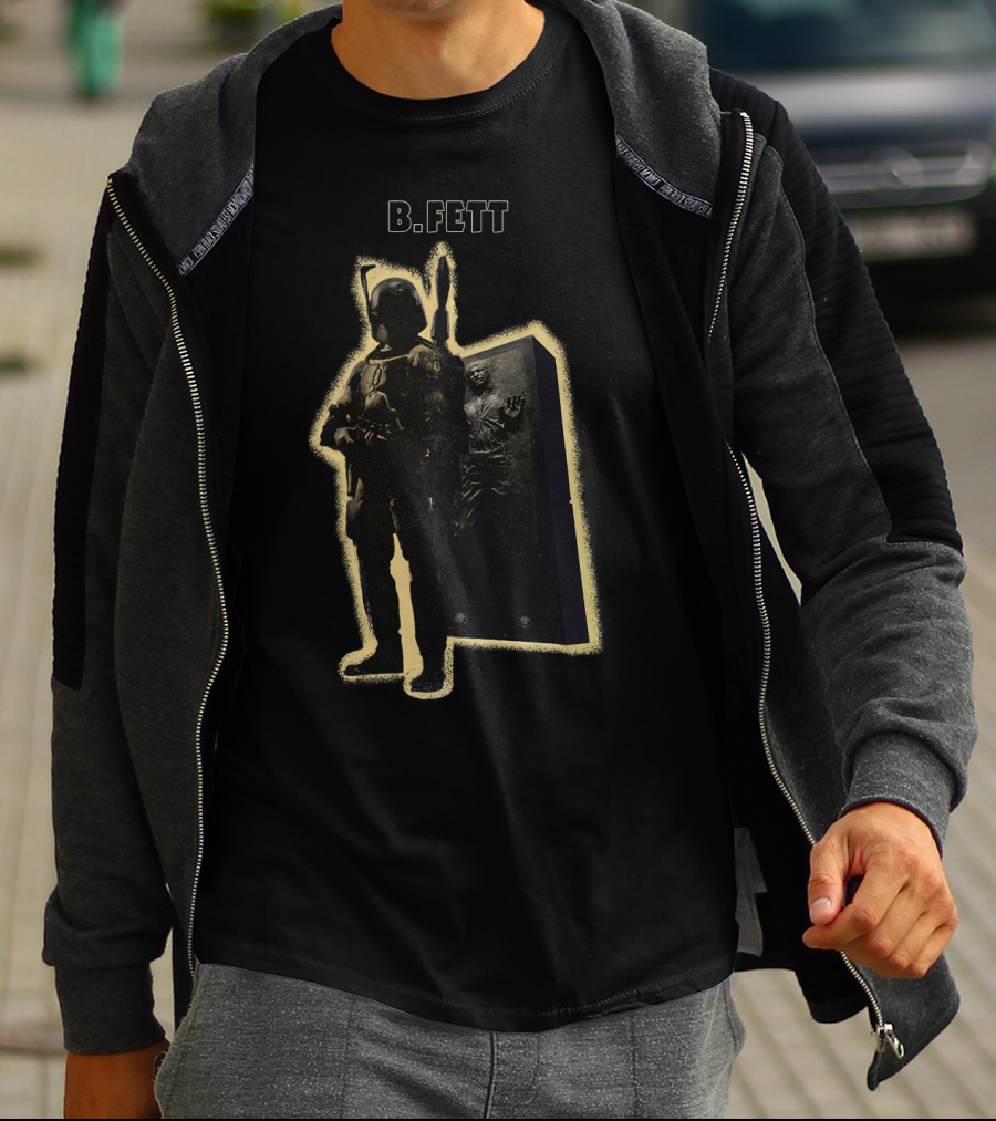 B.FETT Bounty Hunter With Carbonite Prisoner T-Shirt