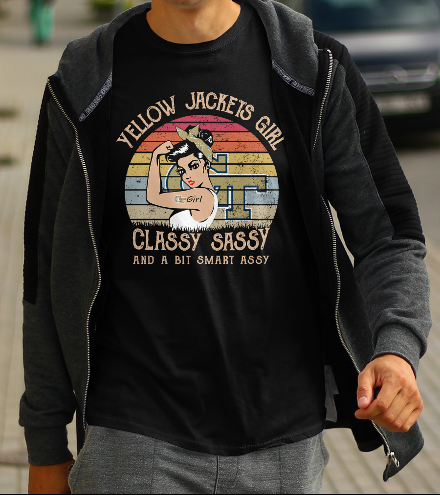 Yellow Jackets Girl Classy Sassy And A Bit Smart Assy GT Girl T-Shirt