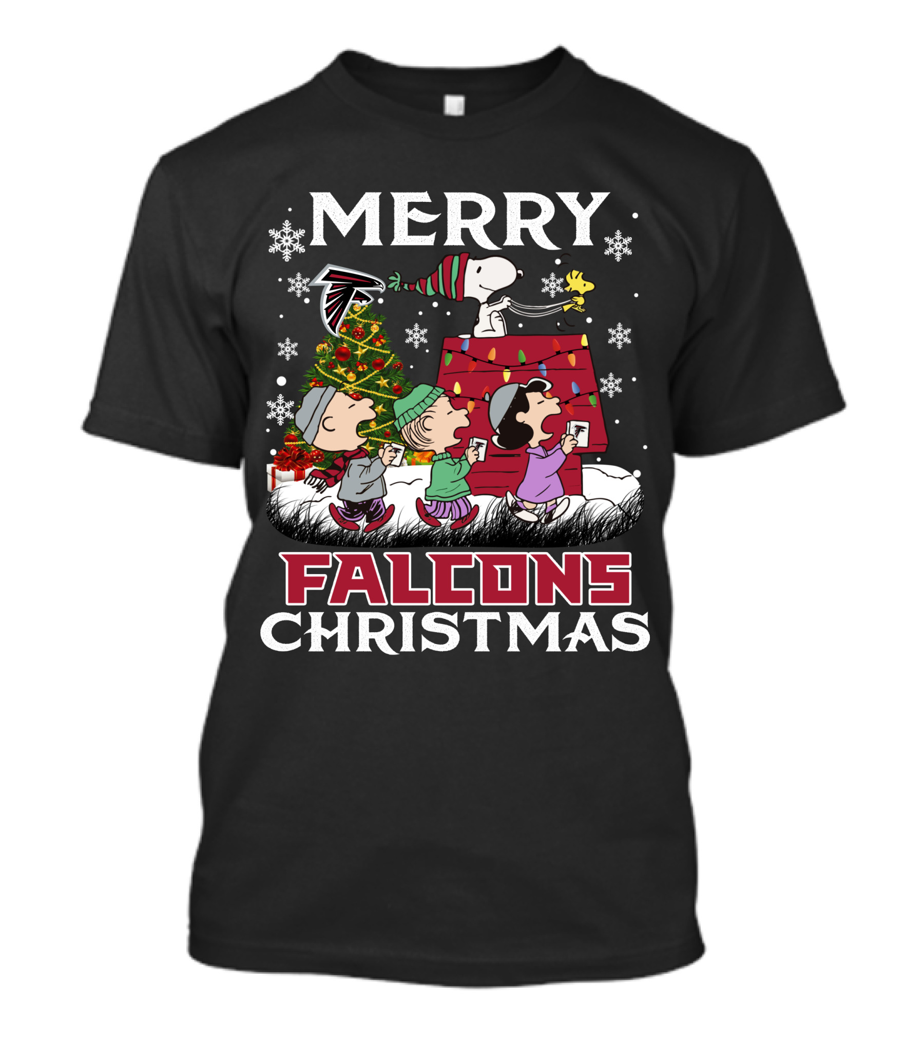 Merry Falcons Christmas Atlanta Snoopy T-Shirt