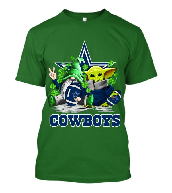 Cowboys Gnome Baby Yoda Football St. Patrick's Day T-Shirt