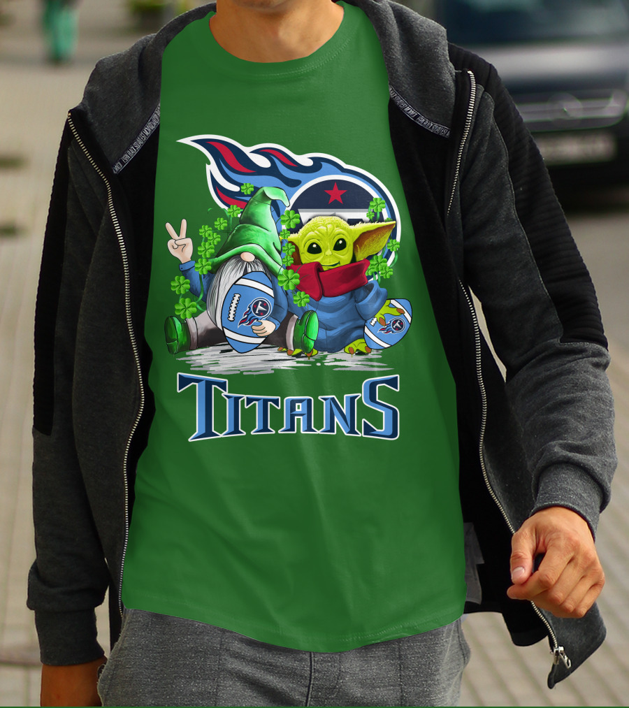 Tennessee Titans St. Patrick’s Day Gnome And Alien Football T-Shirt