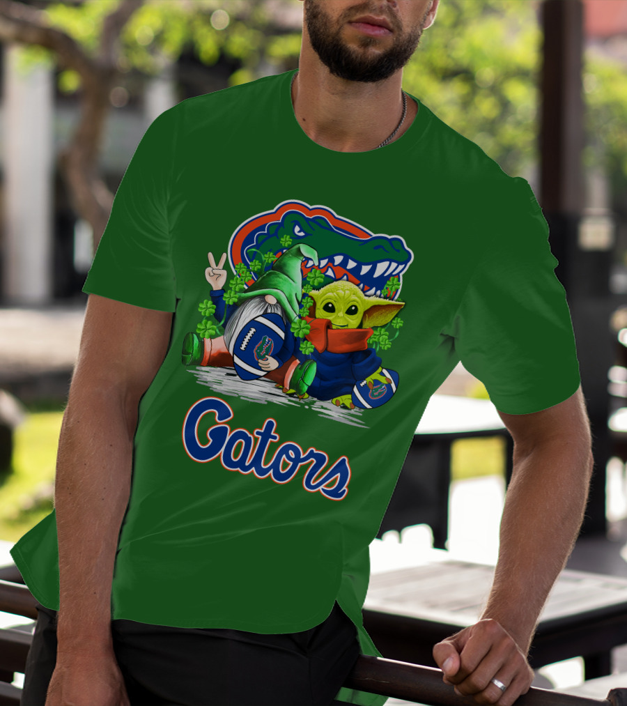 Florida Gators Football St. Patrick's Day Gnome And Baby Alien T-Shirt