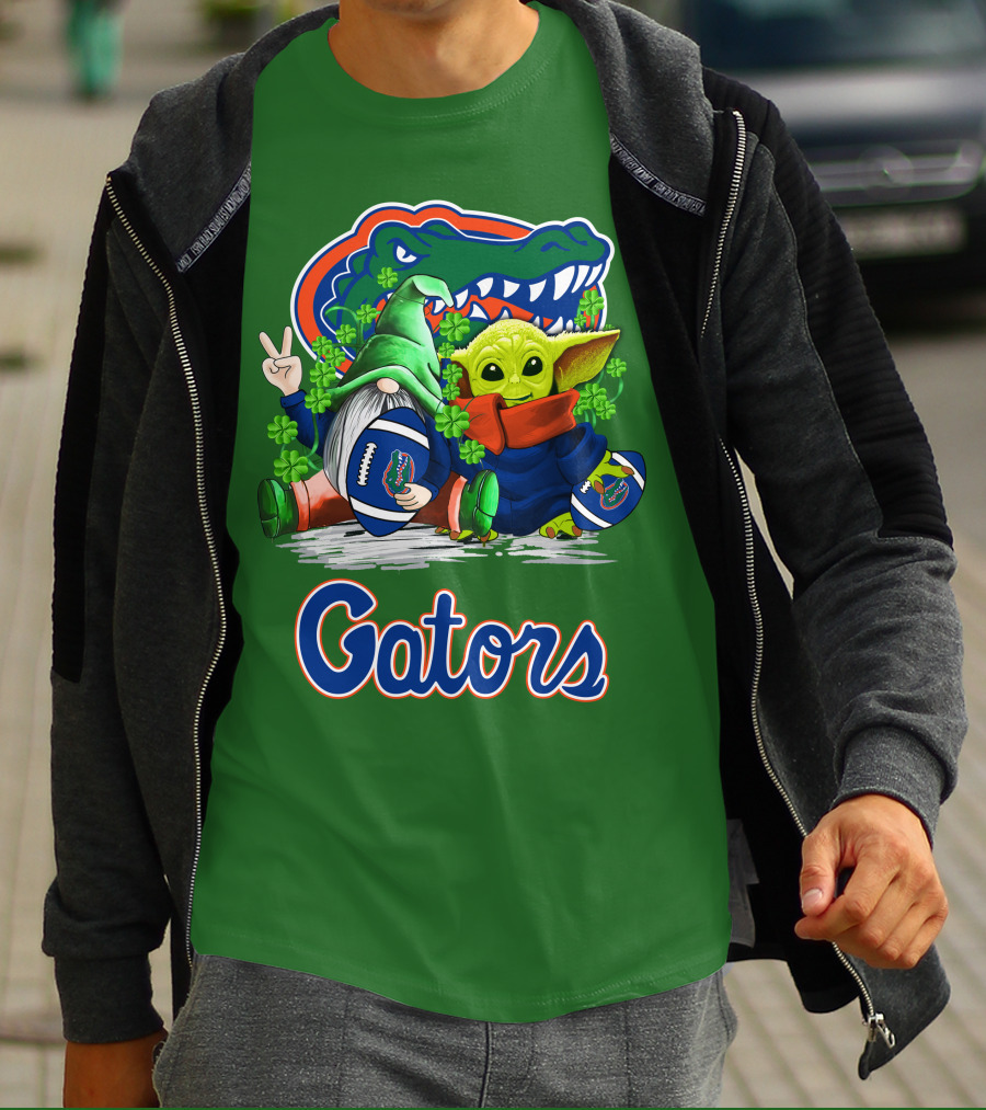 Florida Gators Football St. Patrick's Day Gnome And Baby Alien T-Shirt