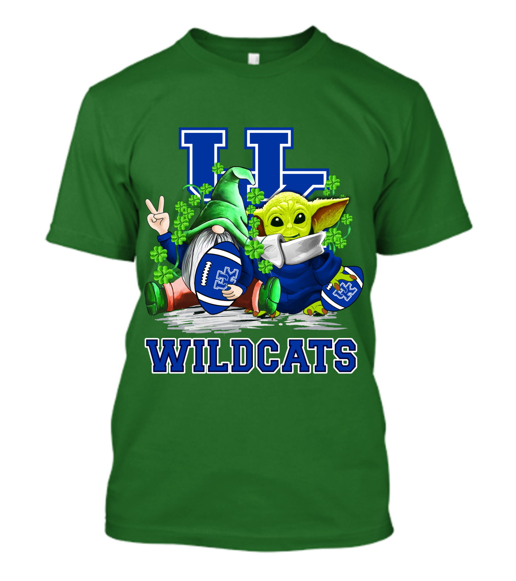 Kentucky Wildcats Football St. Patrick’s Day Shamrock Gnome And Green Alien T-Shirt