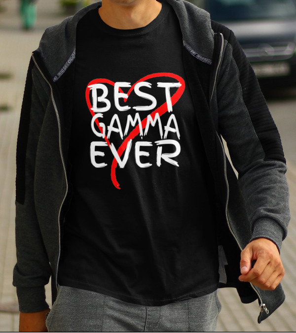 Best Gamma Ever Red Heart Brushstroke T-Shirt