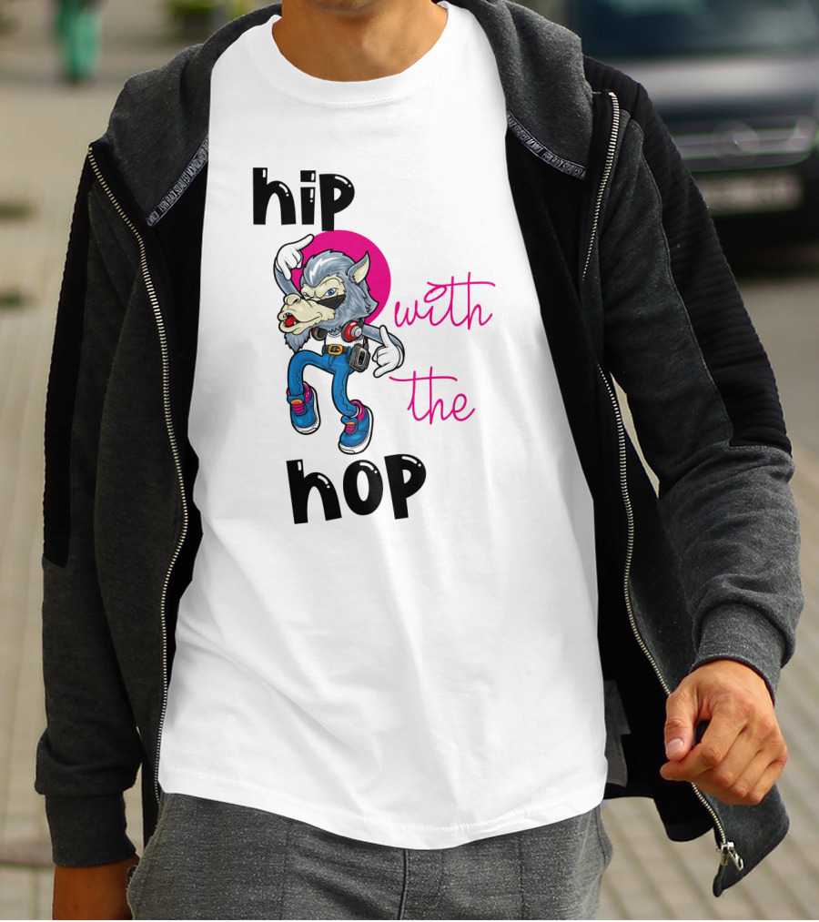 Hip With The Hop Dancing Donkey In Headphones Animation T-Shirt