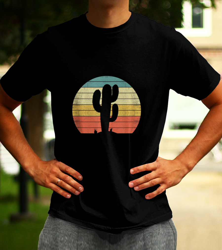 Retro Sunset Saguaro Cactus T-Shirt