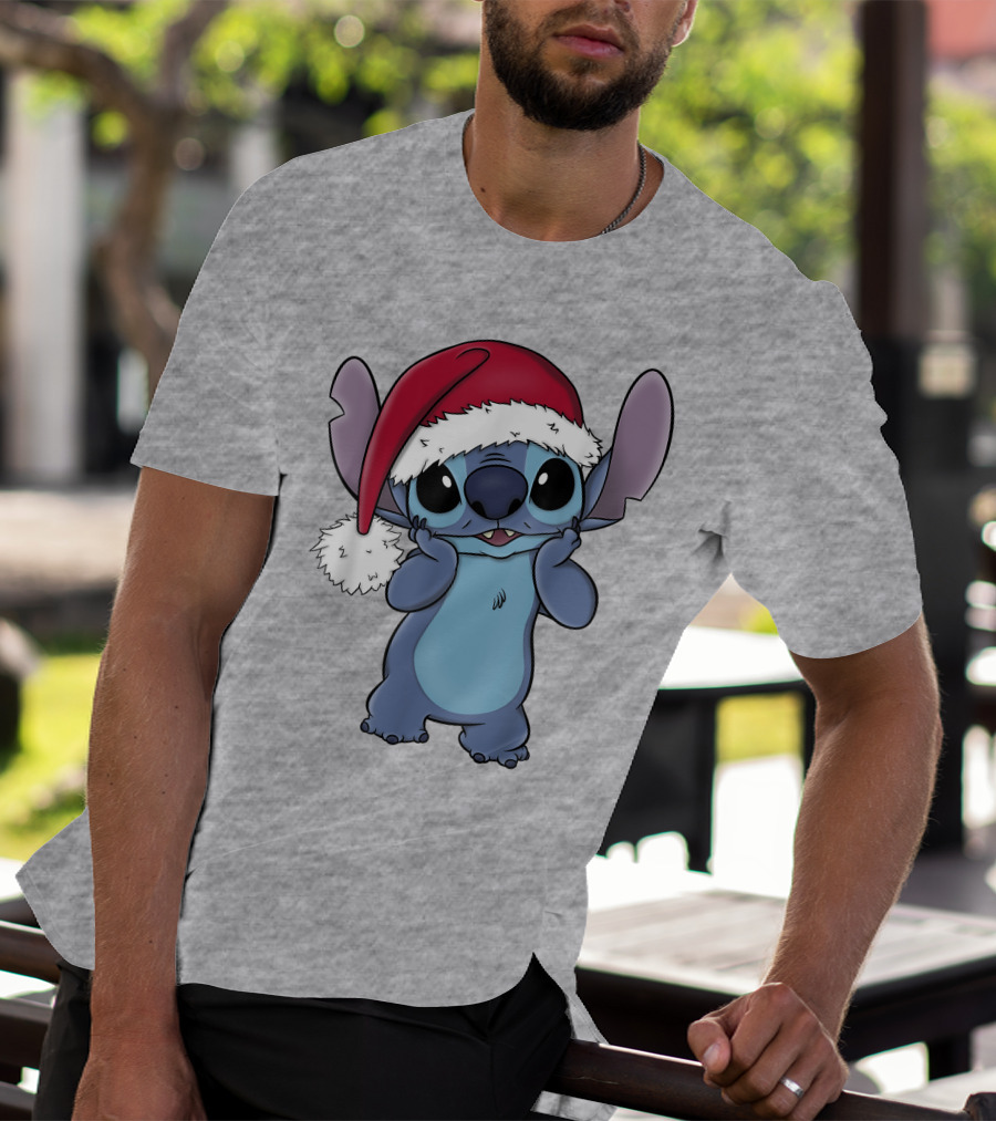Lilo And Stitch Disney Christmas Santa Hat Stitch T-Shirt