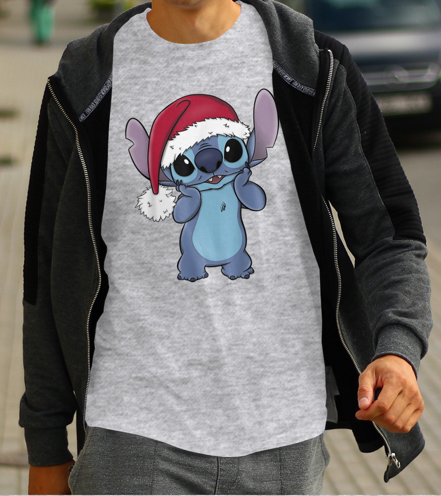 Lilo And Stitch Disney Christmas Santa Hat Stitch T-Shirt