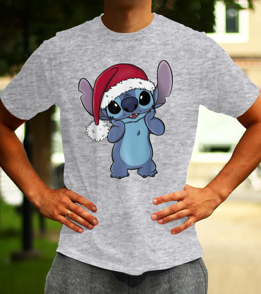 Lilo And Stitch Disney Christmas Santa Hat Stitch T-Shirt