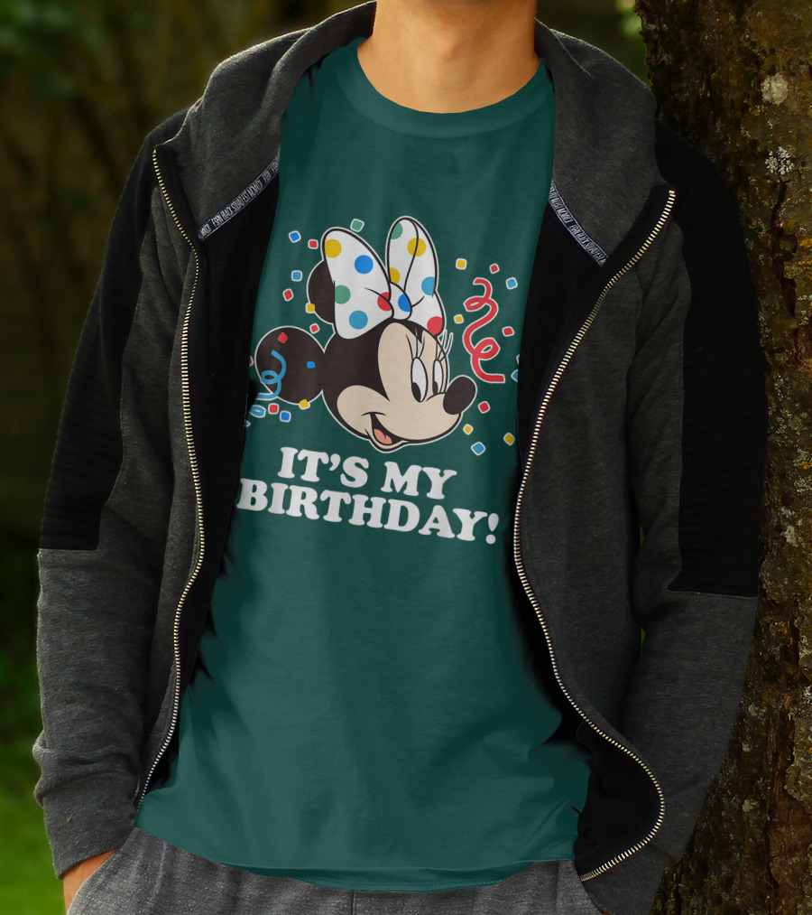 Disney Minnie Mouse It's My Birthday Celebration Confetti Bow Fun T-Shirt
