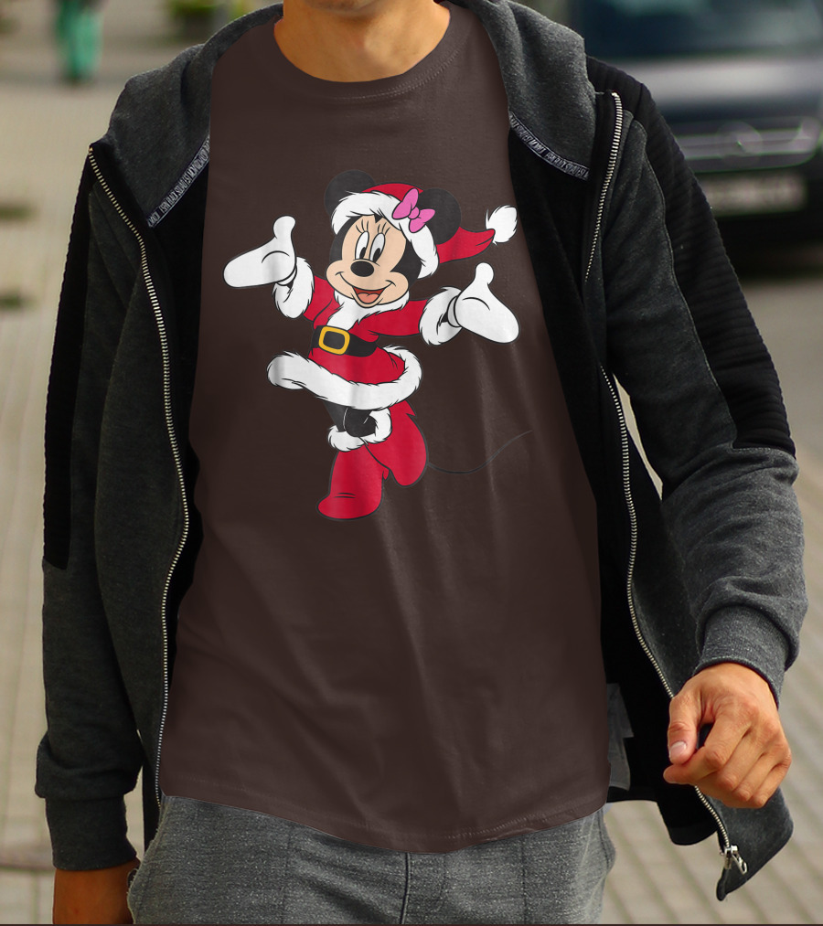 Disney Holiday Santa Minnie Mouse Christmas T-Shirt