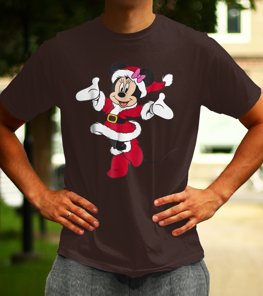 Disney Holiday Santa Minnie Mouse Christmas T-Shirt