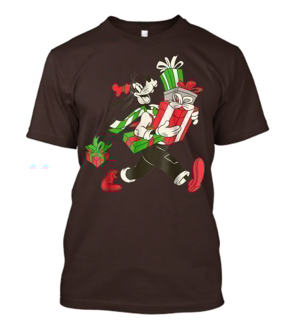 Disney Vintage Goofy Holiday Presents Carrying Christmas Gifts T-Shirt
