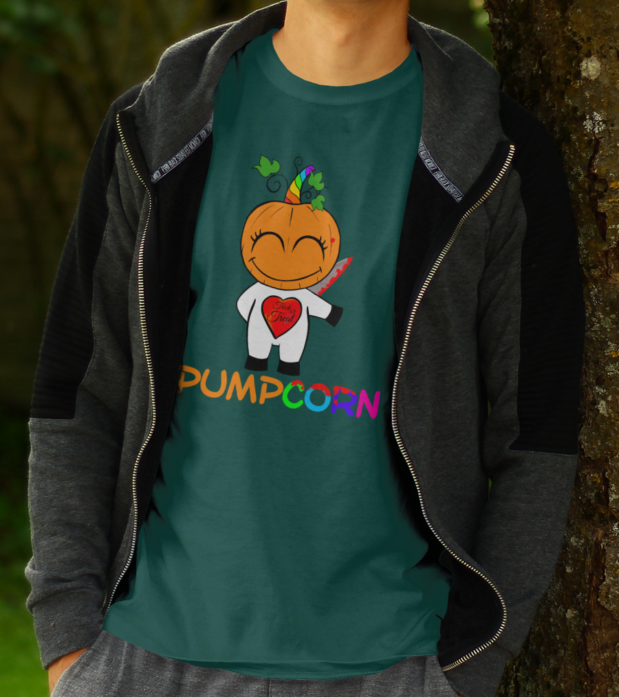 Pumpcorn Trick Or Treat Pumpkin Unicorn T-Shirt