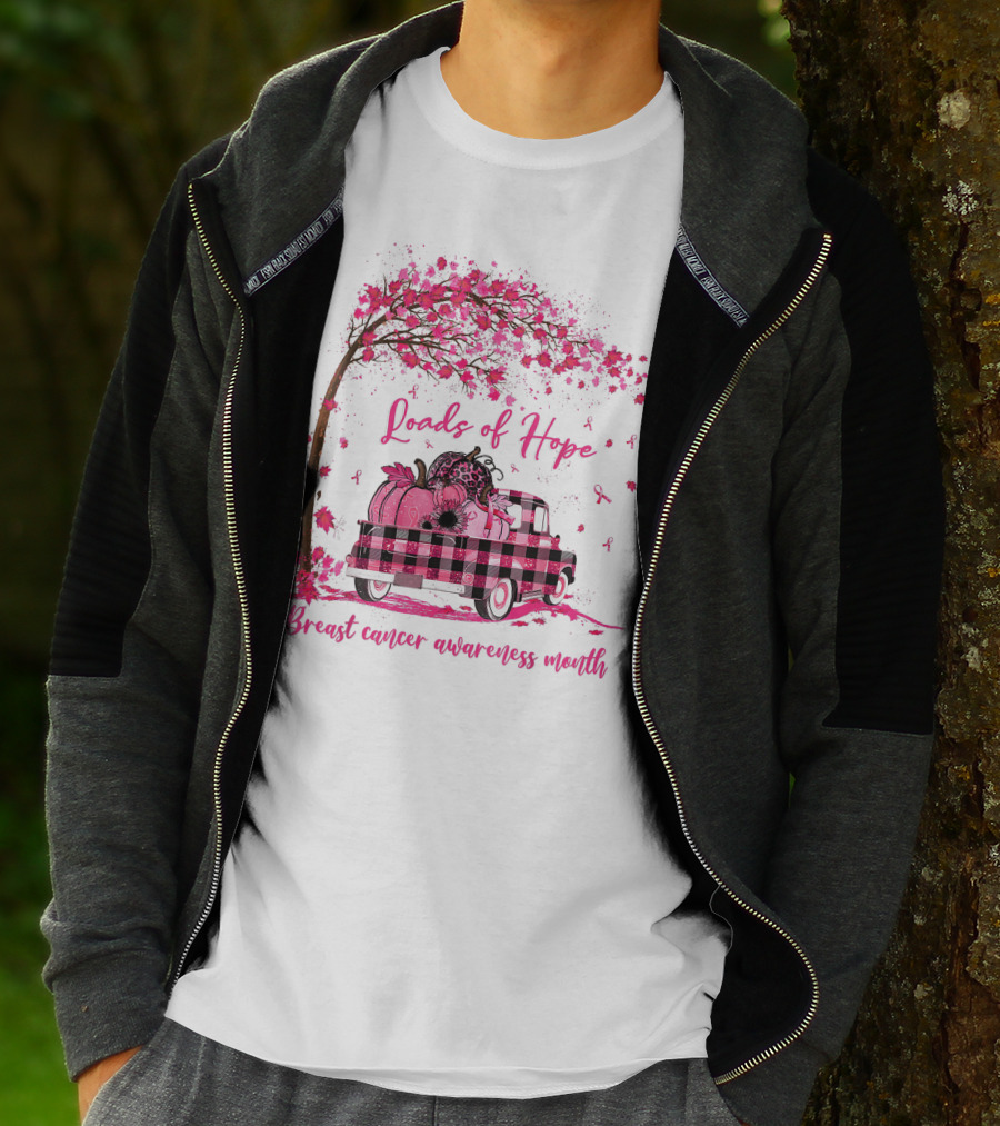 Loads Of Hope Pink Truck Breast Cancer Awareness Month T-Shirt