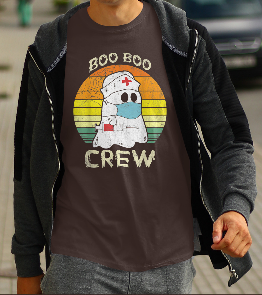 Boo Boo Crew Ghost Nurse With Mask And Syringe T-Shirt