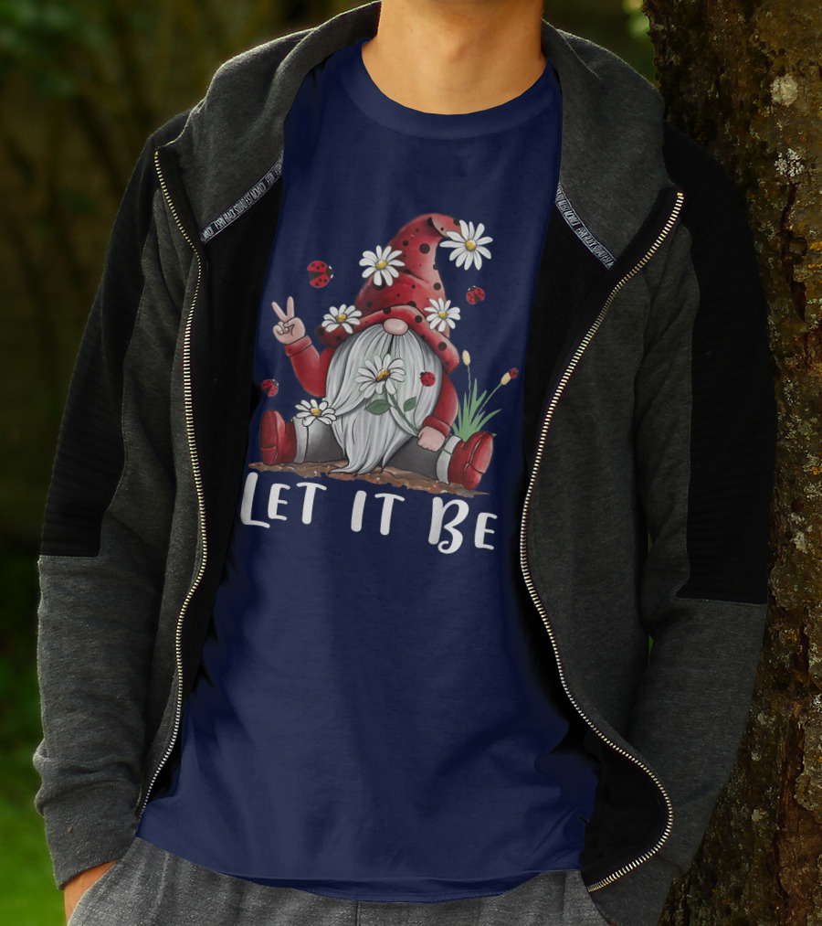 Let It Be Hippie Gnome Daisy Flower Hippy T-Shirt