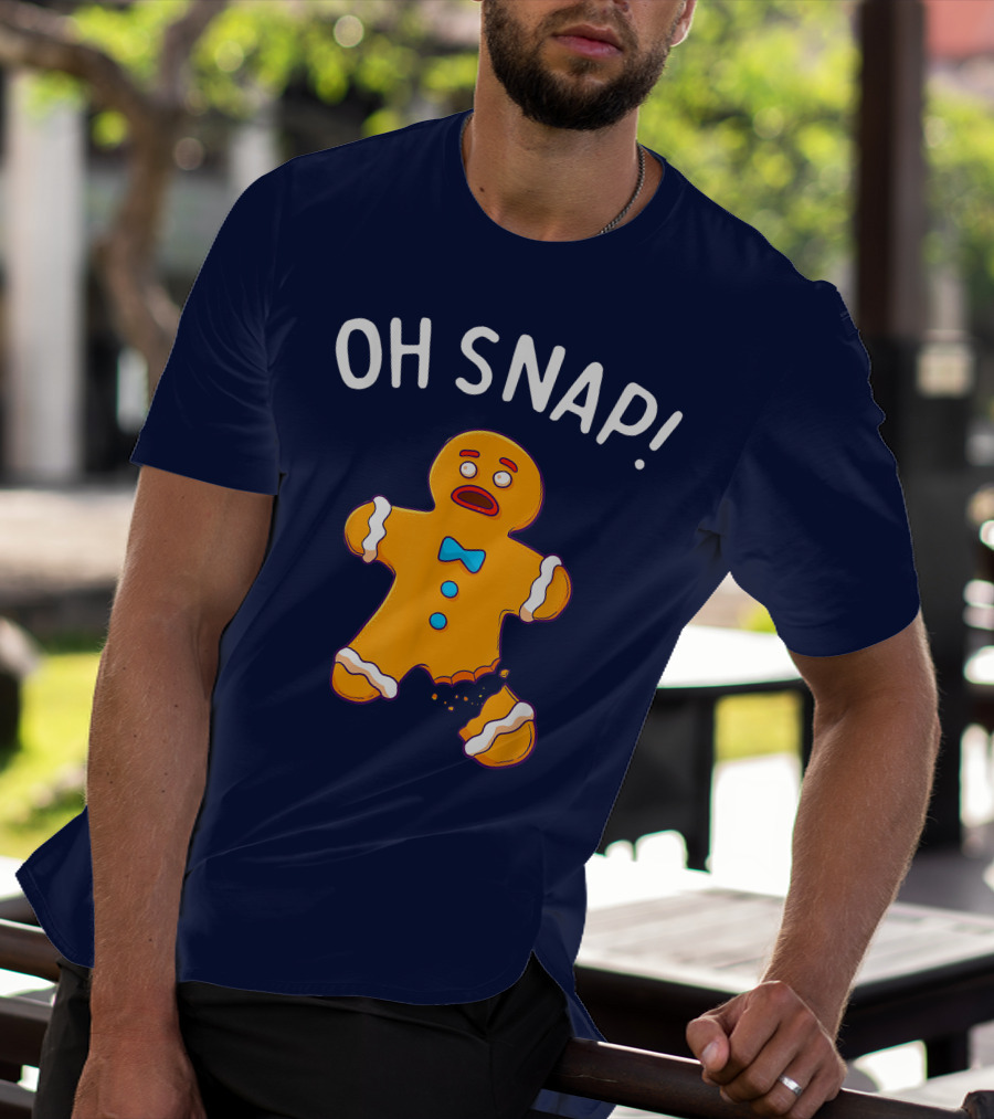 Gingerbread Man Oh Snap Funny Christmas Cookie Baking T-Shirt